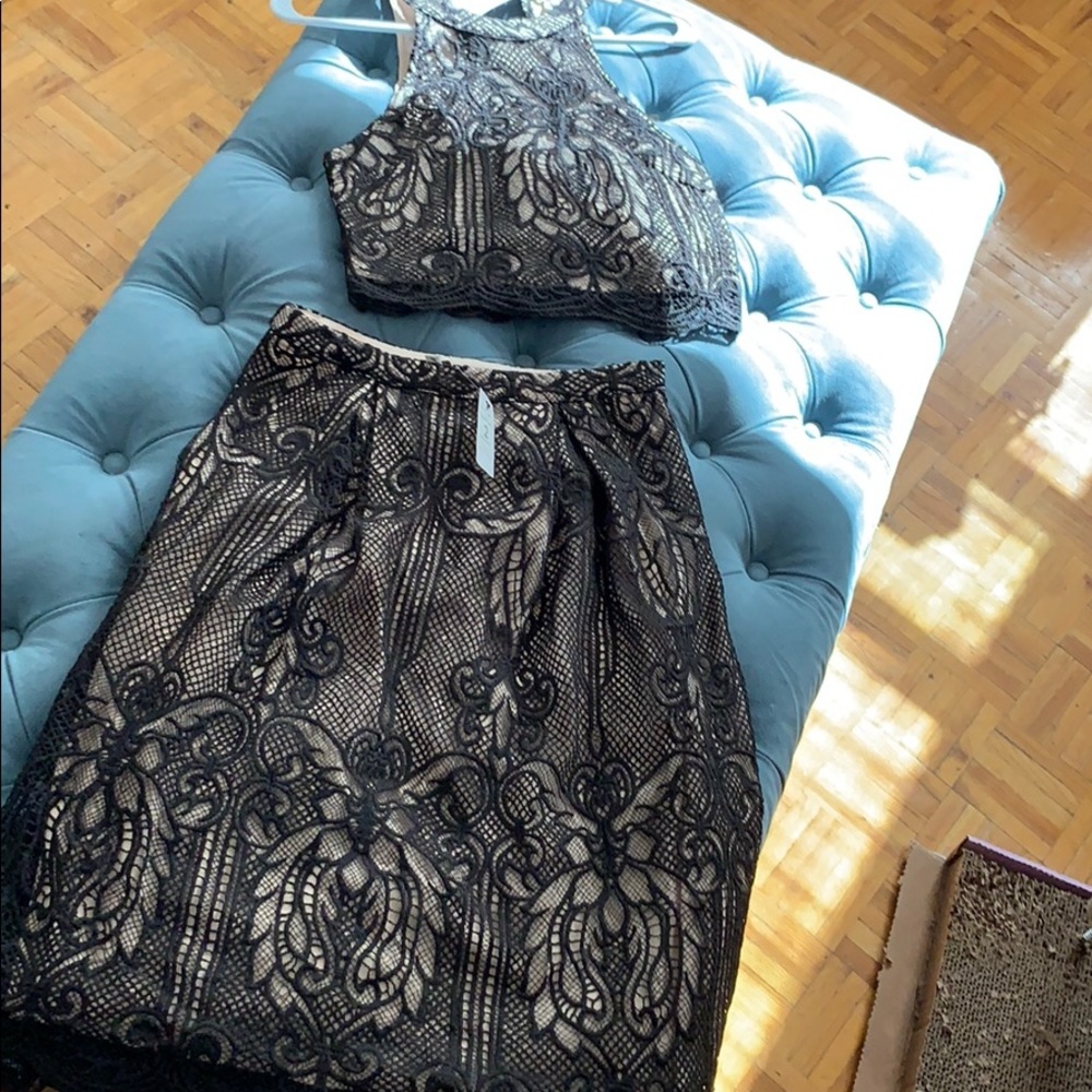 Two piece Black & Tan top & skirt from Francesca’s